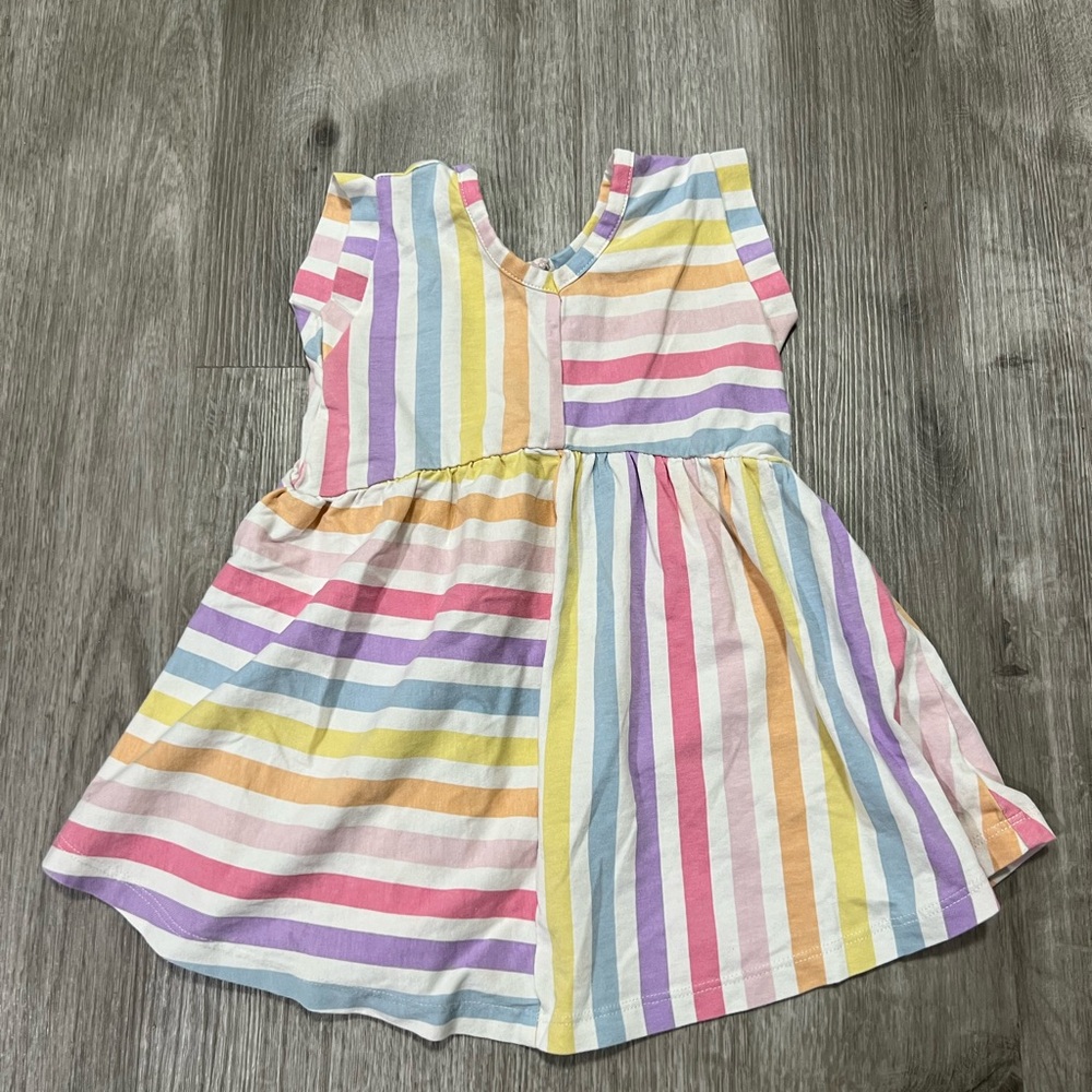 Monica & Andi girls striped‎ dress size 12-18months, EUC